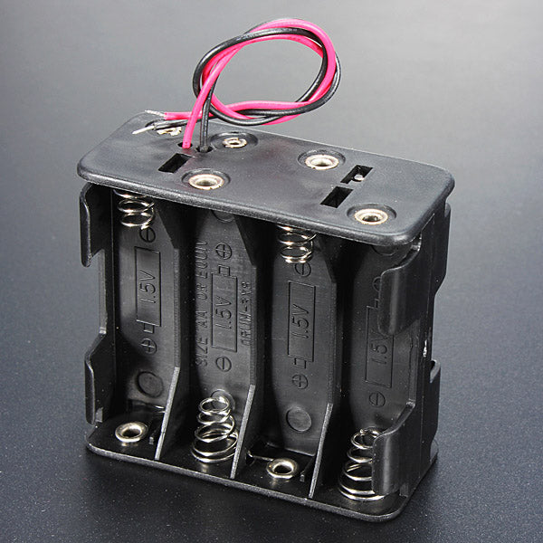 10pcs 12V 8 x AA Battery Clip Slot Holder Stack Box Case 6 Inch Leads Wire