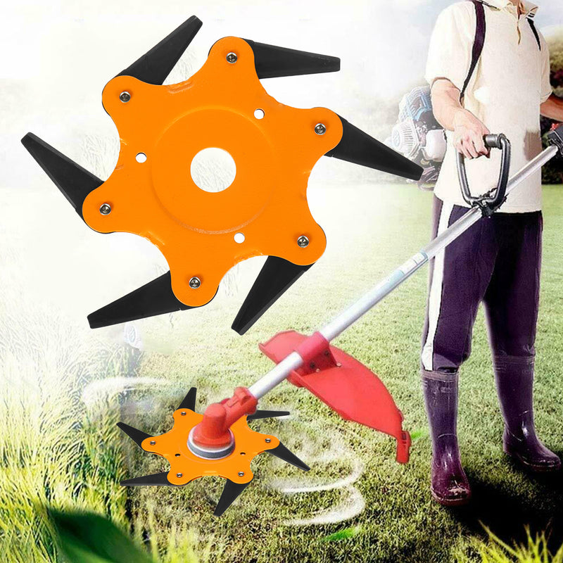 Upgrade Orange 6 Steel Blades Razor 65Mn Lawn Mower Eater Trimmer Head Grass Brush Cutter