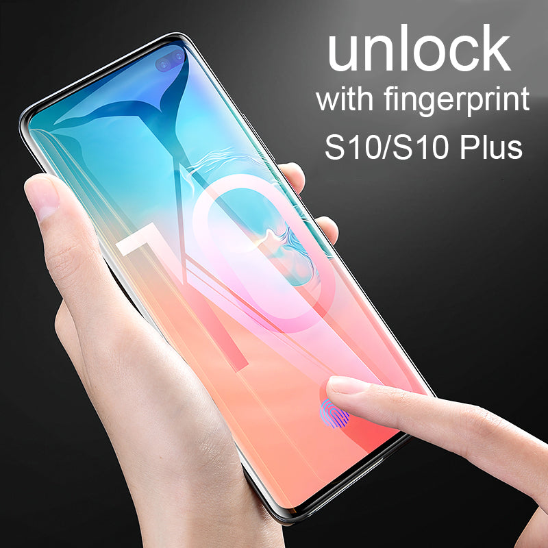 Full Body Clear Touch Screen Protective Case+3D Tempered Glass Screen Protector For Samsung Galaxy S10