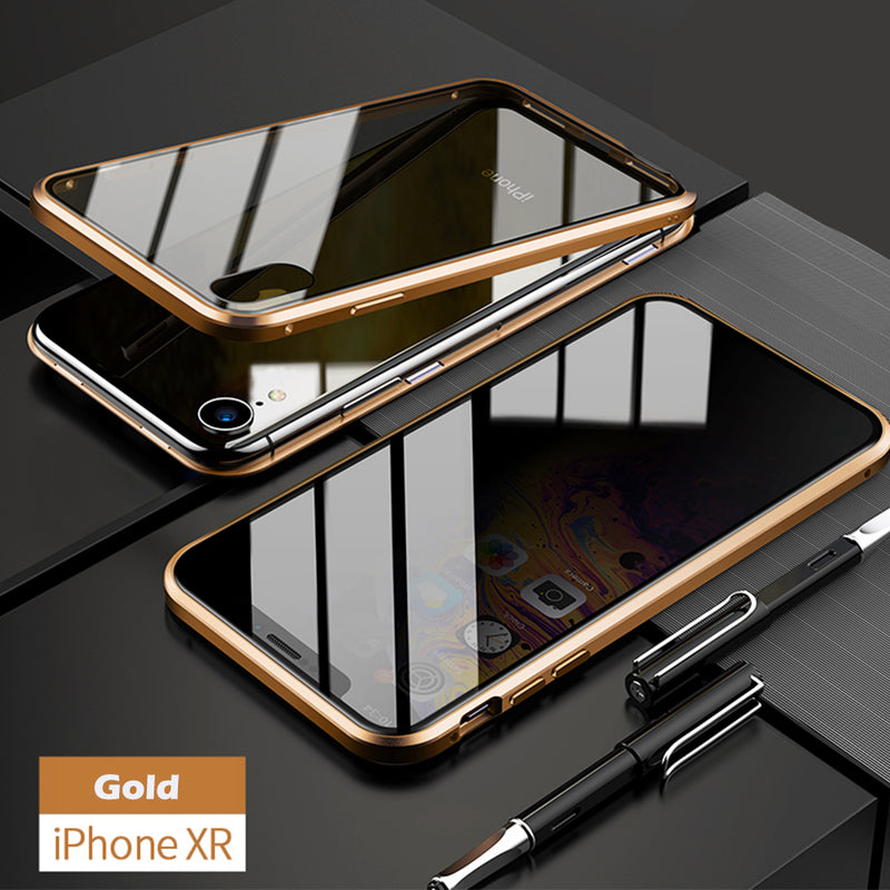 Bakeey Anti-peeping Magnetic Adsorption Metal Double-sided Tempered Glass Protective Case For iPhone X/XS/XR/XS Max/7/8/7 Plus/8 Plus