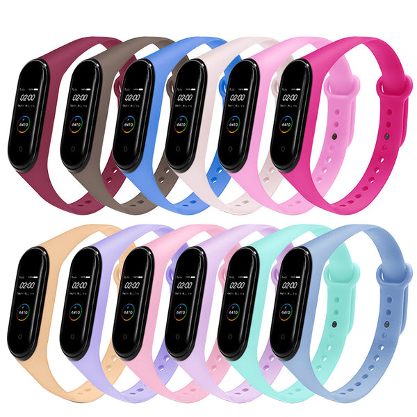 Pure Color Watch Band Watch Strap Replacement for Xiaomi Miband 4 Miband 3
