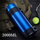 2000/2500ml Insulated Cup Outdoor Sports Thermos Drinkware Vacuum Portable Flask Kett