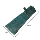 60cm Cowhide Electric Welding Gloves Leather Gear Mitten Long Heat Protect Warm