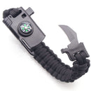 IPRee 4 In 1 EDC Survival Bracelet Outdoor Emergency 7 Core Paracord Whistle Compass Kit
