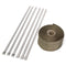 50mmx5m Exhaust Heat Wrap Insulation Pipe Tape Titanium Glass Fiber With 6 Stainless Ties