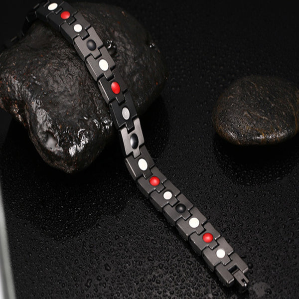 Black Stainless Steel Magnet Health Healing Men Bracelet Jewelry Gift