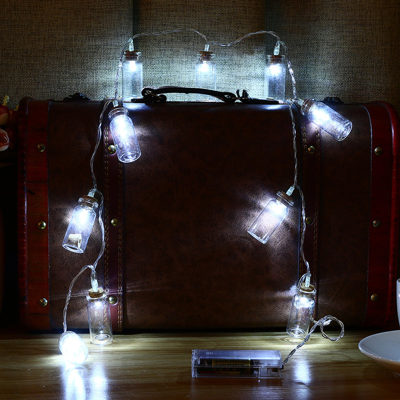 KCASA 1.2M 10 LED Glass Bottles String Lights LED Fairy Lights for Festival Christmas Halloween
