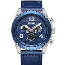 BAGARI 8007P Genuine Leather Watch Band Quartz Watch Calendar Casual Style Men Watch