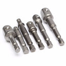 6pcs 1/4 Inch Hex Shank Magnetic Nut Driver Set Square Drive Socket Adaptor