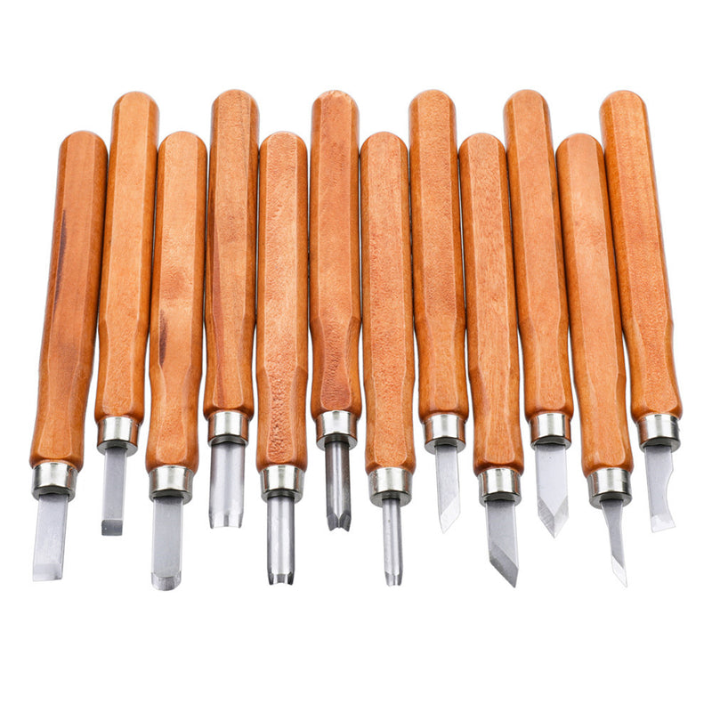 12pcs Engraving Carving Cutter Wood Carving Tool with Whetstone for Handmade DIY Art Craft Tools Kit