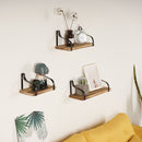 3Pcs Wall Shelf Floating Vintage Wooden Display Stand Storage Shelf  Rack