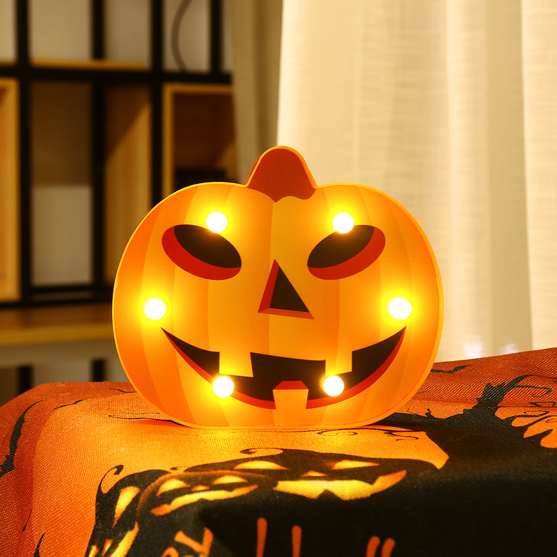 Halloween LED Holiday Light Battery Operated Funny Pumpkin Spider Bat Skeleton Lamp Party Decor