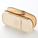 Kawaii Pencil Case Macaron Color Canvas Stretch Double Layer Large Capacity Pencil Box Cute Pencilcase Kids School Stationery
