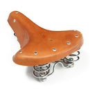 BIKIGHT Vintage Brown Bicycle Bike Cycling Saddle Seat Genuine Leather With Springs