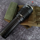 AMUTORCH JMX8 XPL HI 1200LM 5Modes Long-range Tactical LED Flashlight Stainless Steel Attack Head