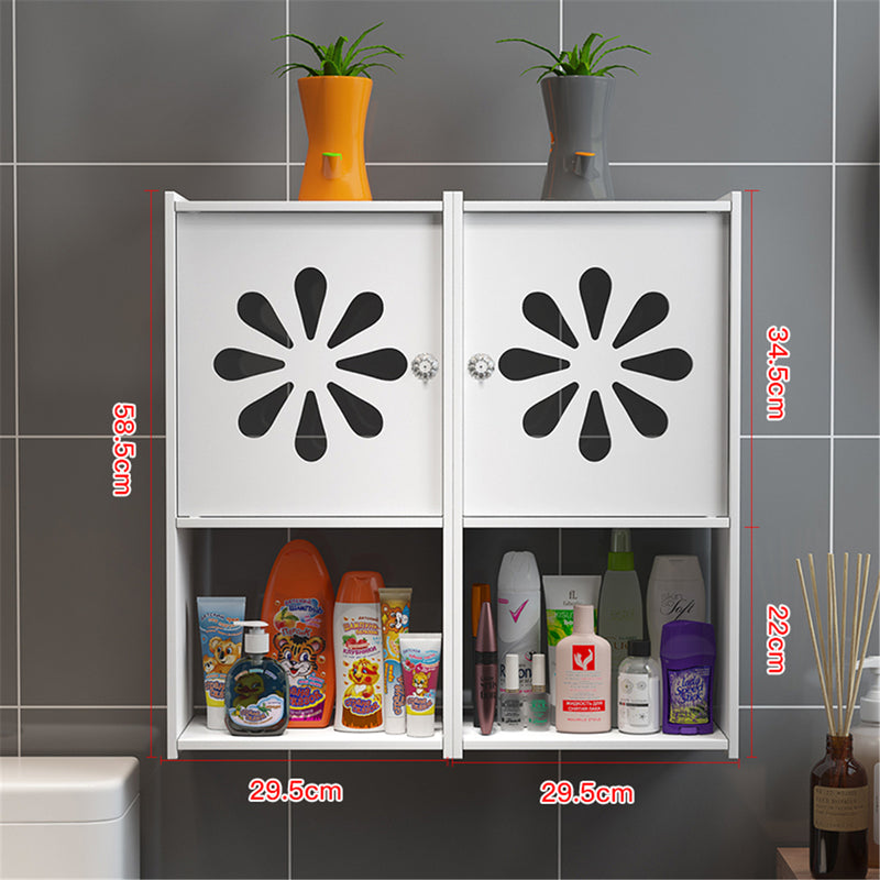 Bathroom Kitchen Storage Container Rack Wall Punch-free Toilet Washbasin Storage Cabinet
