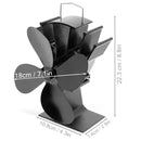 IPRee Black Fireplace 4 Blade Heat Powered Stove Fan komin Log Wood Burner Eco Friendly Quiet Fan Home Efficient Heat Distribution