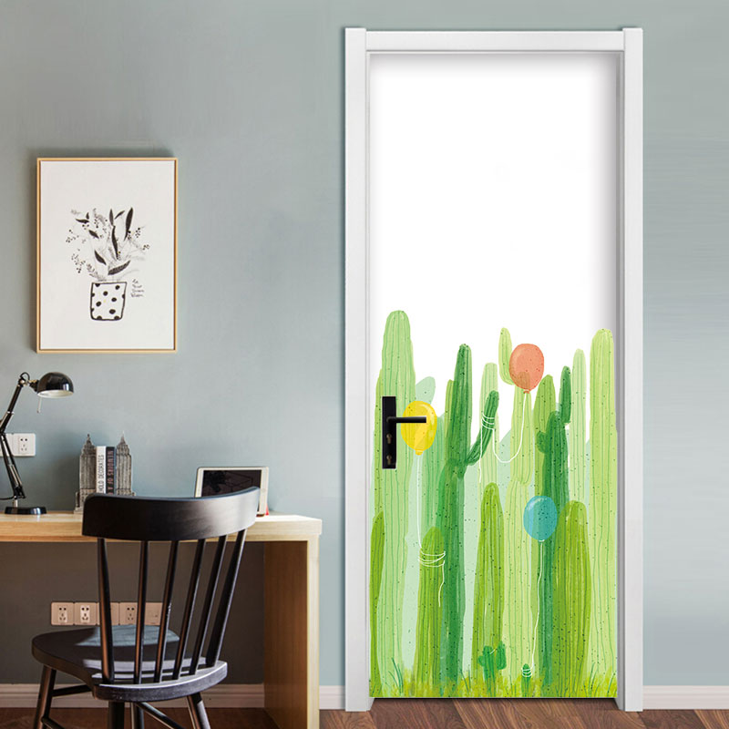 Miico FX82031 2PCS Cactus And Balloon Painting Sticker Glass Door Stickers Wall Stickers Home Decoration Sticker