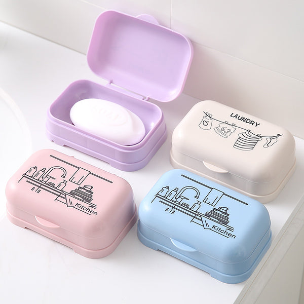 L856 Soap Dish Bathroom Home Clam Shell Soap Storage Box Slip Easy To Clean Protective Cover Bathroom Supplies