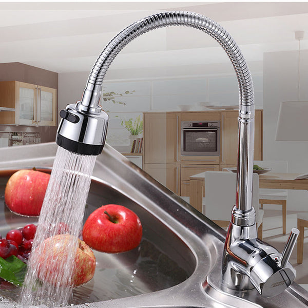 Kitchen Bathroom Spout Faucet 360 Rotate Pull out Sprayer Hot Cold Water Mixer Tap