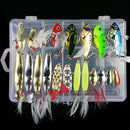 ZANLURE 21pcs/set Metal Spoon Lures Fishing Lure Set VIB Sea Fish Bass Baits Crankbait Swimbait