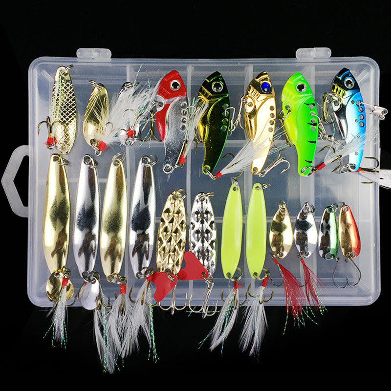 ZANLURE 21pcs/set Metal Spoon Lures Fishing Lure Set VIB Sea Fish Bass Baits Crankbait Swimbait
