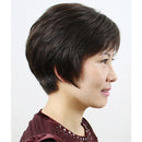 Broken Bangs Short Straight Hair Realistic Natural Middle-Aged Ladies Wig