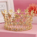8cm High Stars Crystal Gold Golden Wedding Jewelry Bridal Party Pageant Prom Tiara Crown