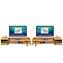 Multi-function Desktop Monitor Stand Computer Laptop Screen Riser Wood Shelf Desk Storage Holder with Lock
