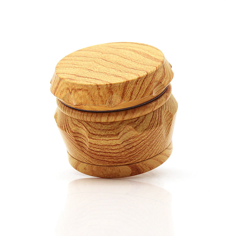 50x44mm Grinding Machine Resin Drum-shaped Lighter Imitation Wood Grain Herb Grinder