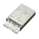 10Pcs USB 2.0 Connector Type A Plug 4-pin Male Adapter Solder Connector With Black Plastic Cover