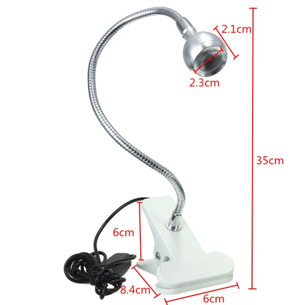 USB Flexible Reading LED Clip-on Beside Bed Table Light Desk Computer Lamp