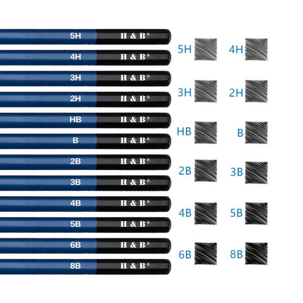 H&B HB-SDTB23 Sketch Drawing Pencil Set Professional Painting Pencils School Art Supplies Beginner Drawing Art Tools