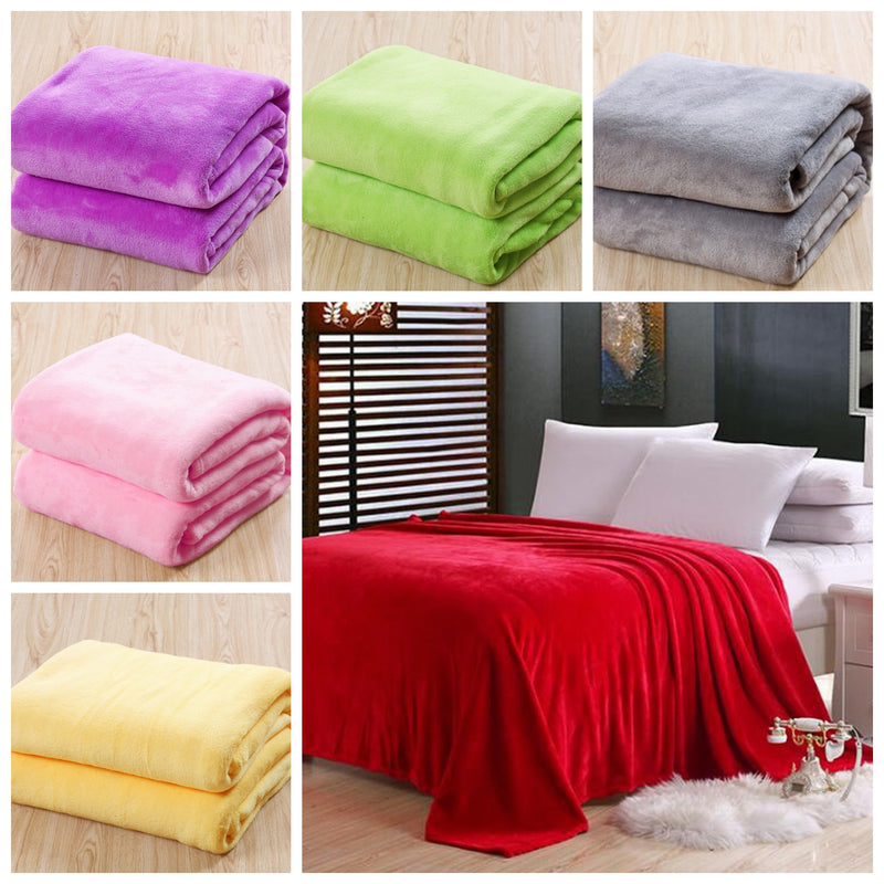 Fashion Super Soft Warm Plush Fleece Throw Blankets Home Office Sofa Bedding