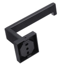 Bathroom Washroom Black Stainless Square Toilet Paper Shelf Roll Holder Rack Hook