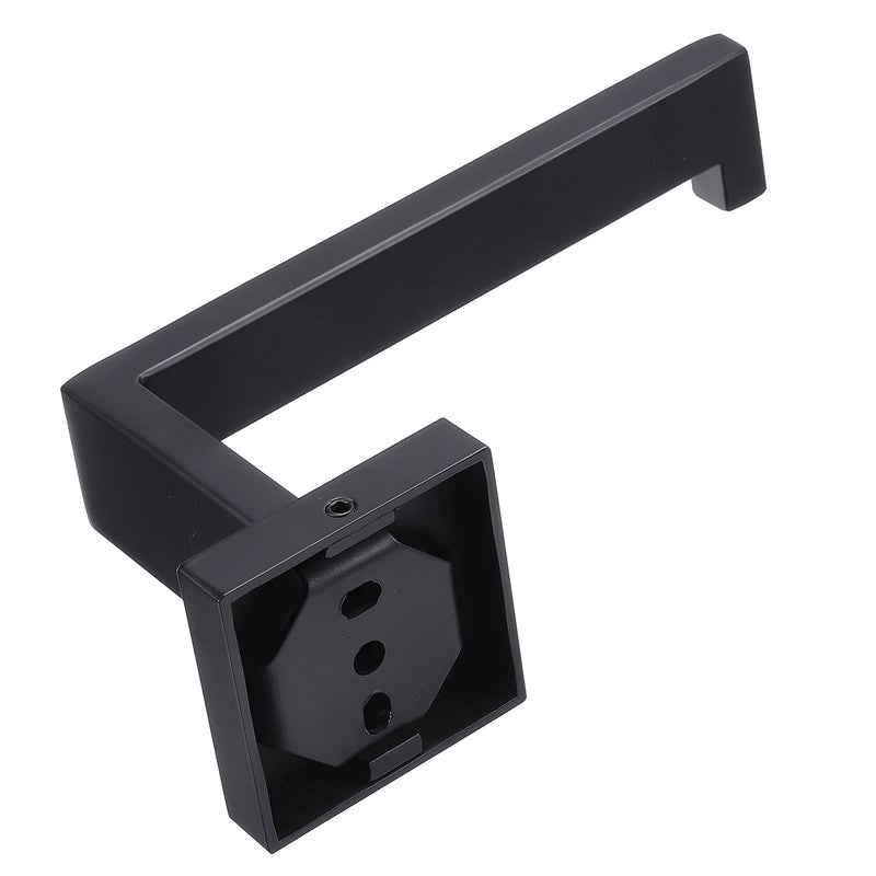 Bathroom Washroom Black Stainless Square Toilet Paper Shelf Roll Holder Rack Hook