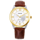 NORTH 6019 Men Watch Business Leather Strap Simple Dial Male Quartz Wrist Watch