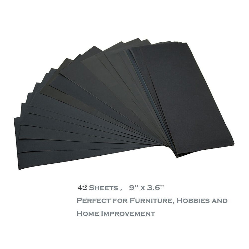 42pcs Sandpaper Set 120-5000 Grit Wet And Dry Sandpaper Polishing Abrasive Waterproof Paper Sheets