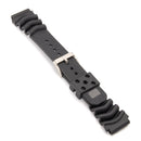 22mm Replacement Black Buckle Wrist Band Strap for SEIKO DIVER'S Watch
