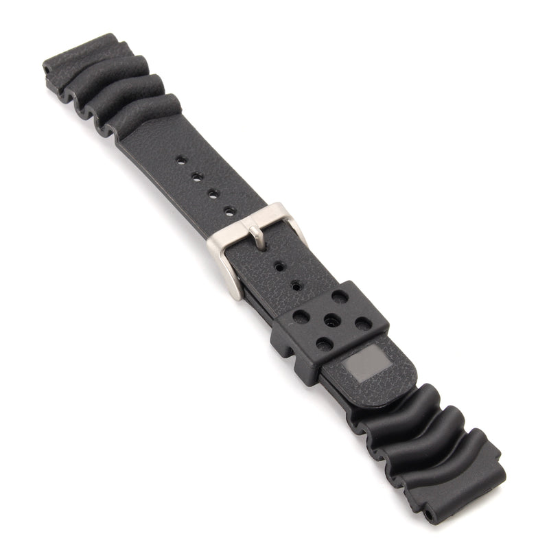 22mm Replacement Black Buckle Wrist Band Strap for SEIKO DIVER'S Watch