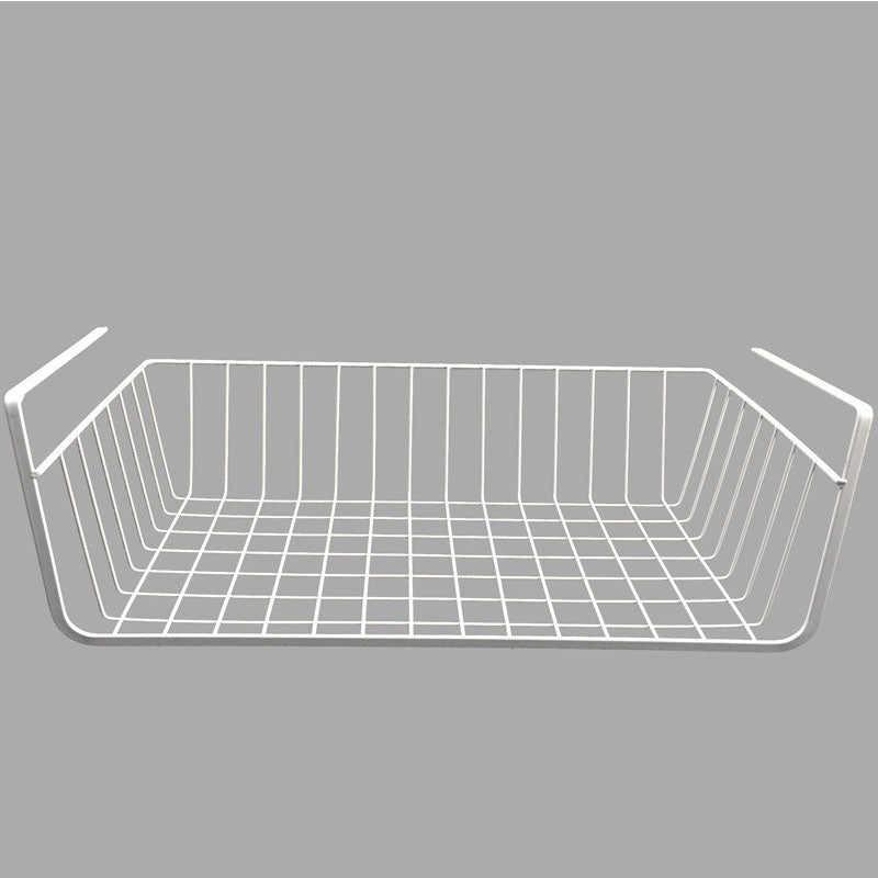 Multi-purpose Storage Basket Wardrobe Partition Metal Hanging Basket Refrigerator Rack Office Desktop Table Organizer Basket
