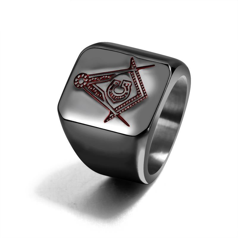Fashion Finger Ring Titanium Steel Pattern Geometric Finger Rings Hand Accessories Jewelry for Men
