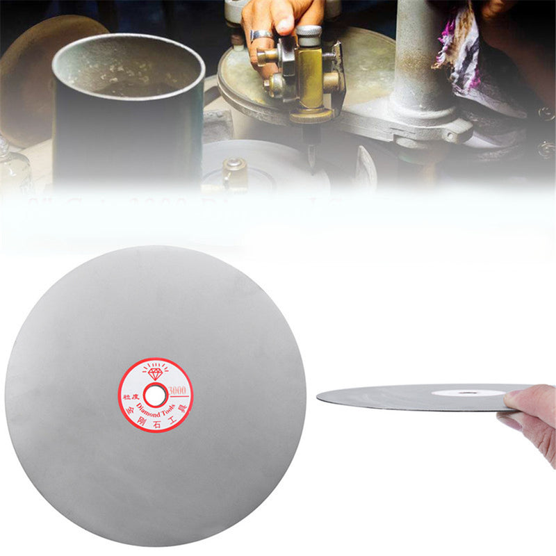 8 Inch Diameter Grit 3000 Diamond Coated Flat Lap Jewelry Grinding Polishing Wheel Sanding Disc