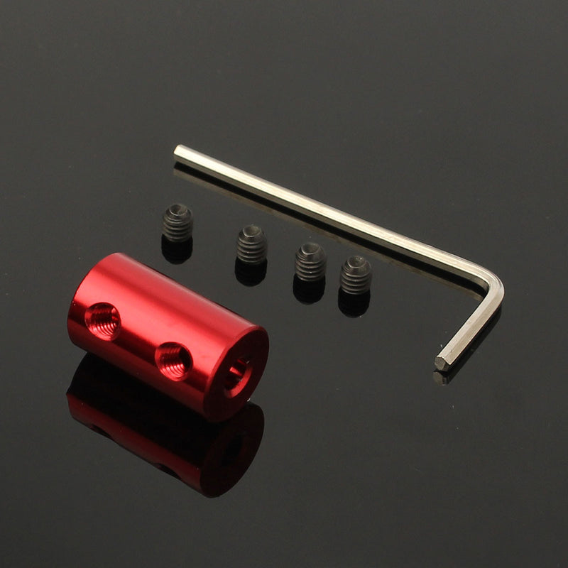 Aluminum Alloy Coupling Red Shaft Coupler with Hex Wrench and Screws Motor Coupler Connector