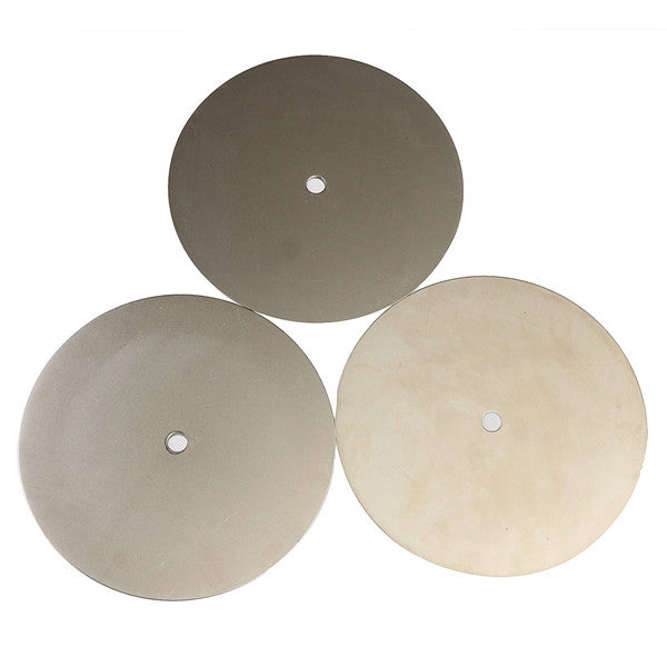 3pcs 8 Inch Diamond Coated Flat Lap Wheel 600/1200/2000 Grit Lapidary Grinding Polishing Wheel