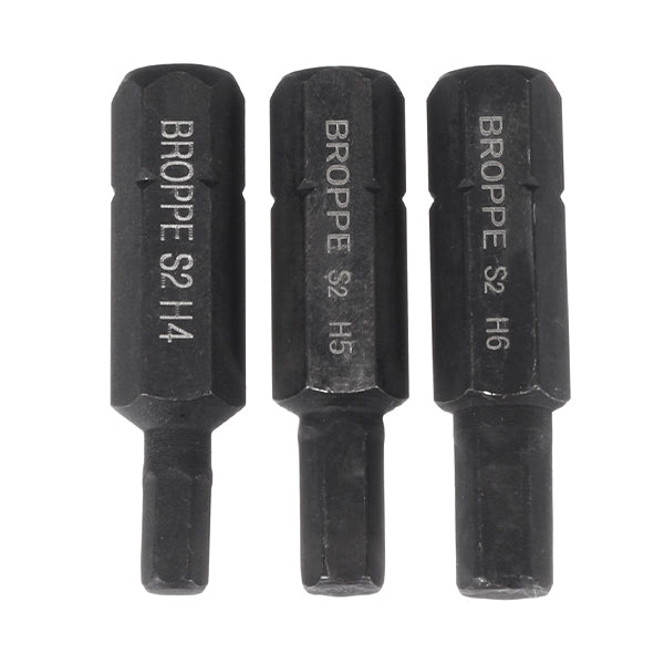 BROPPE 3pcs H4-H6 Hexagon Impact Screwdriver Bits 8mm Hex Shank 36mm Hexagon Screwdriver Bits Set