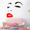 Miico FX1258 Red Lip Beauty Girl Wall Sticker Wall Art Home Decoration Stiker