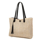 11L Women Straw Tassel Handbag Beach Shoulder Bag Shopping Tote Bag Outdoor Travel