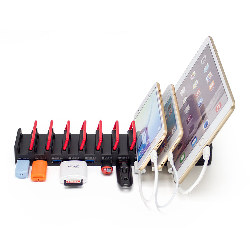 OImaster 4/7 Port High Speed USB 3.0 Hub & USB Charger Phone Support with Power Adapter