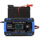 FOXSUR 12/24V 8A/4A Touch Screen Pulse Repair LCD Battery Charger Blue For Car Motorcycle Lead Acid Battery Agm Gel Wet